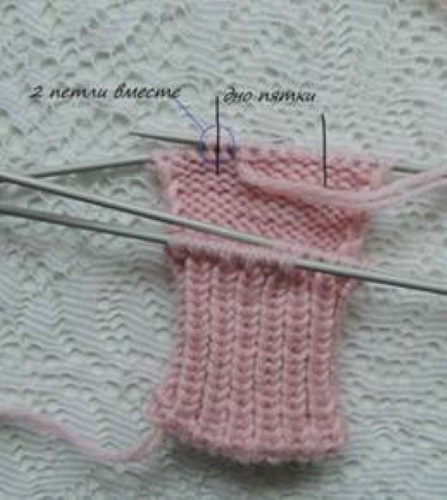 Gestrickte Socken für Neugeborene von 0 bis 8 Monaten. Schemata
