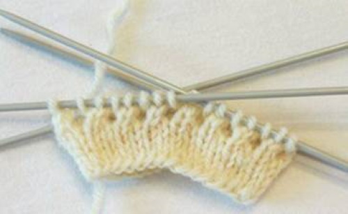 Gestrickte Socken für Neugeborene von 0 bis 8 Monaten. Schemata