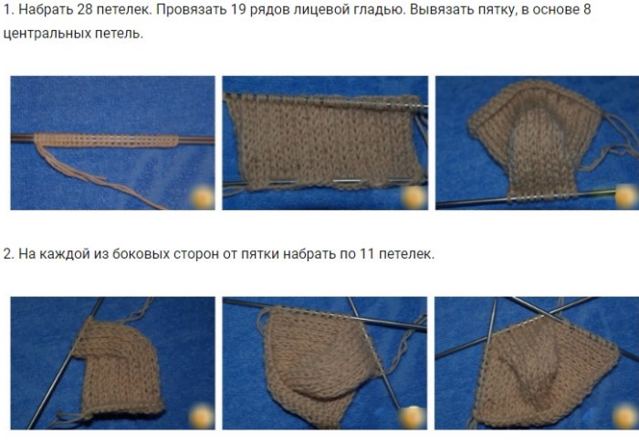 Schritte. Schnell auf 2 Nadeln stricken, Beschreibung für Anfänger