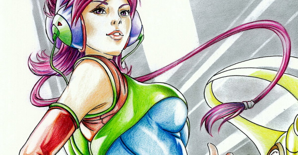 Bleistiftzeichnungen von Mädchen im Kunststil in voller Länge
