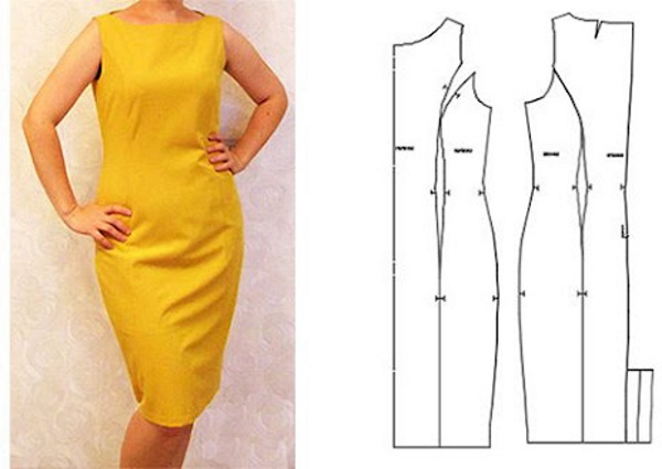 Damen Sommerkleid fürs Büro, handgefertigt. Schnittmuster, wie man näht