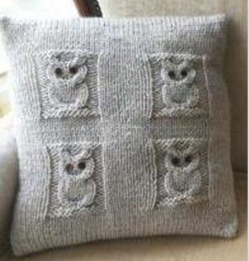 Eulenmuster gestrickt. Muster und Beschreibung auf Rundstricknadeln, Foto
