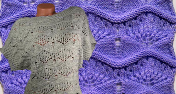 Stricknadeln mit Wellenmuster. Schema und Beschreibung für Anfänger