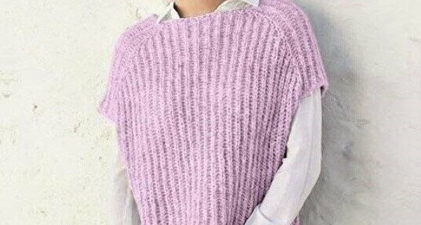 Weste aus einem Stück mit nahtlosen Stricknadeln für Damen. Schema