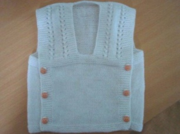 Weste aus einem Stück mit nahtlosen Stricknadeln für Damen. Schema