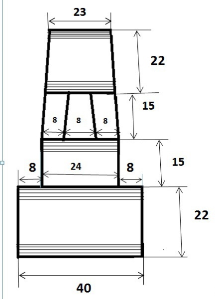 Weste aus einem Stück mit nahtlosen Stricknadeln für Damen. Schema