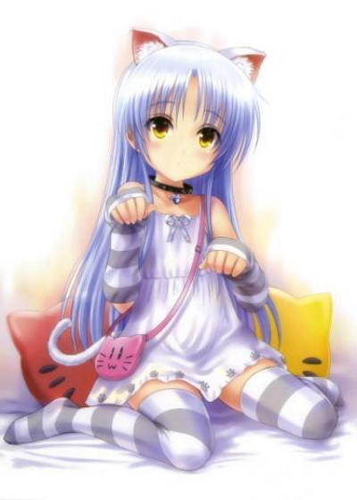 Anime-Mädchen mit Ohrenzeichnung. Süße Mädchen zum Skizzieren