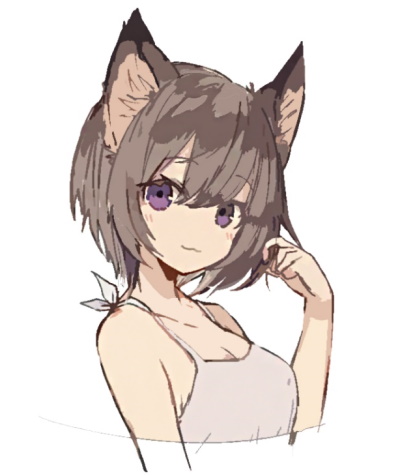 Anime-Mädchen mit Ohrenzeichnung. Süße Mädchen zum Skizzieren