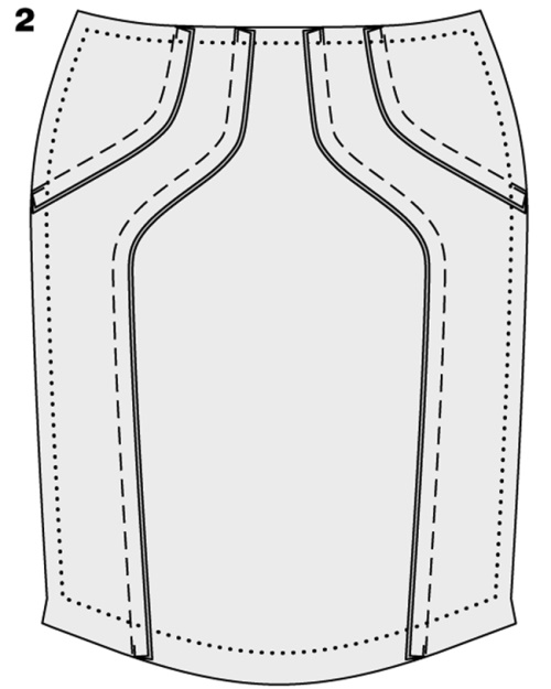 Bleistiftrock mit hoher Taille. Schnittmuster, Nähanleitung mit Foto