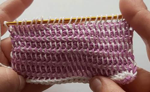 Zweifarbige Häkelmuster. Strickmuster und Beschreibungen
