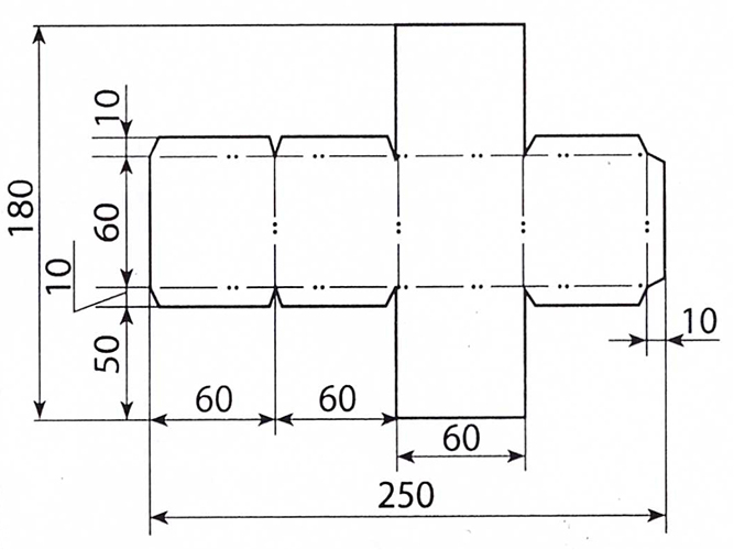 Quadrat. Auffalten zum Aufkleben mit Zugaben. Probe