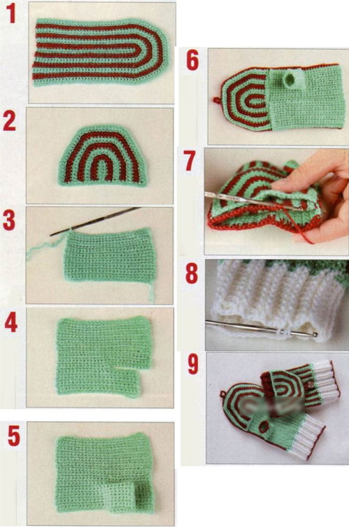 Umschlagfäustlinge. Wie man Männer, Kinder, Frauen Stricknadeln strickt, häkelt