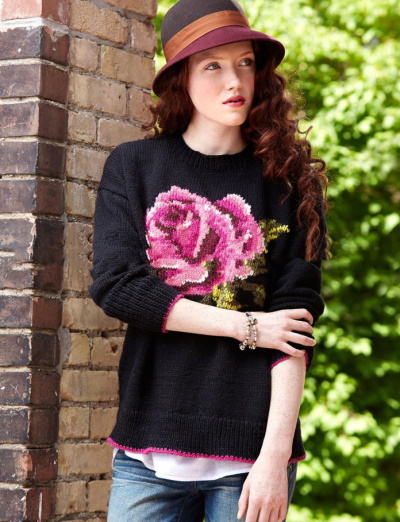 Schönes Strickmuster für einen Pullover. Schnittmuster für Damen, Kinder aus dünnem Garn, Lurex, Mohair