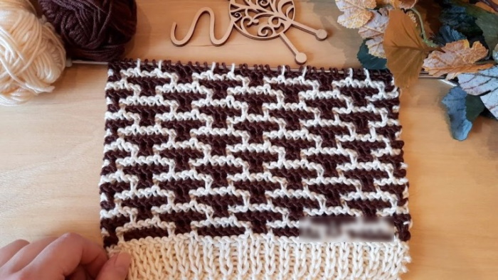 Einfaches Jacquard-Strickmuster für Anfänger in Runden