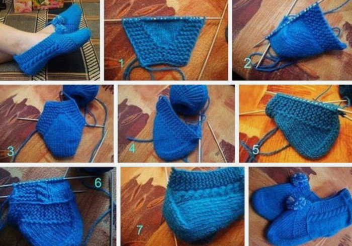 So stricken Sie schnell Socken mit zwei Stricknadeln. Schema mit Beschreibung
