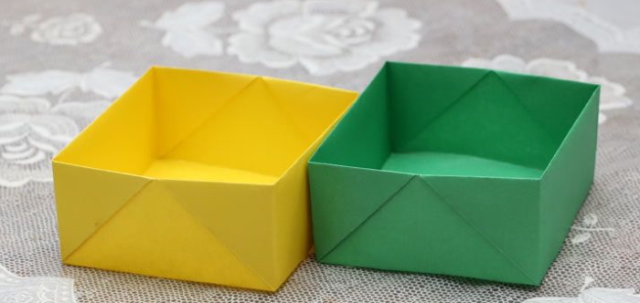 Origami für Kinder von 5-6-7 Jahren. Kasten