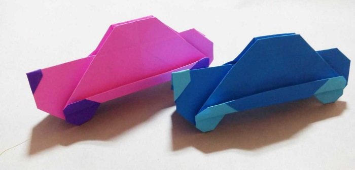 Origami für Kinder von 5-6-7 Jahren. Auto
