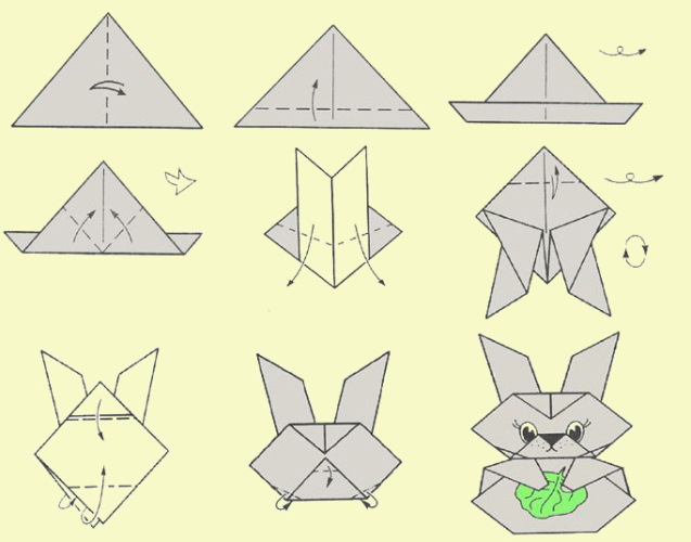 Origami-Papiermuster für Kinder im Alter von 5-6 Jahren, Schritt-für-Schritt-Meisterkurse