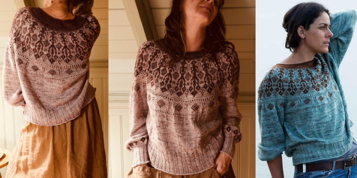 Ungewöhnlicher Wirbelpullover