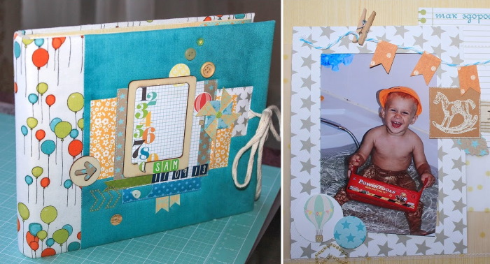 Scrapbooking-Album im amerikanischen Stil