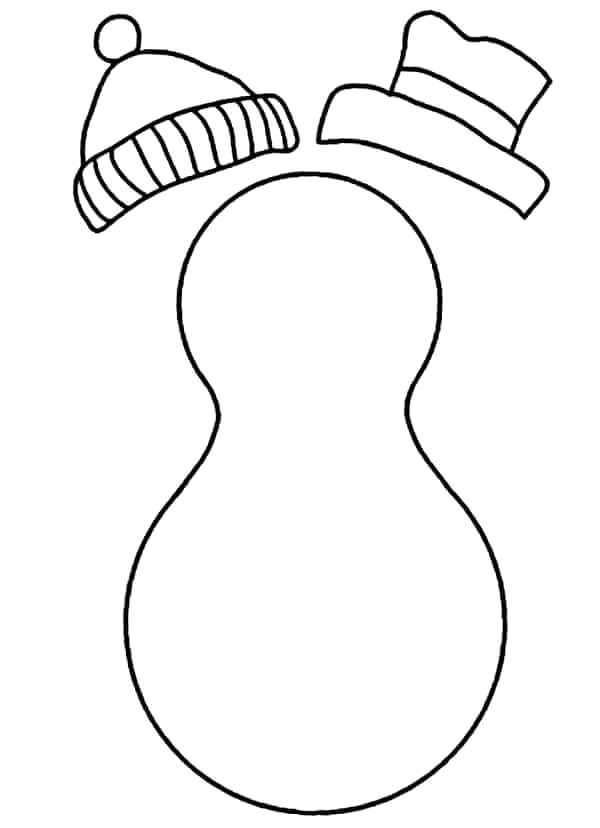 Papierapplikation für Kinder von 5–6 Jahren. Schneemann
