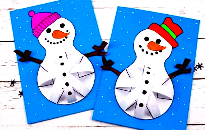 Papierapplikation für Kinder von 5–6 Jahren. Schneemann