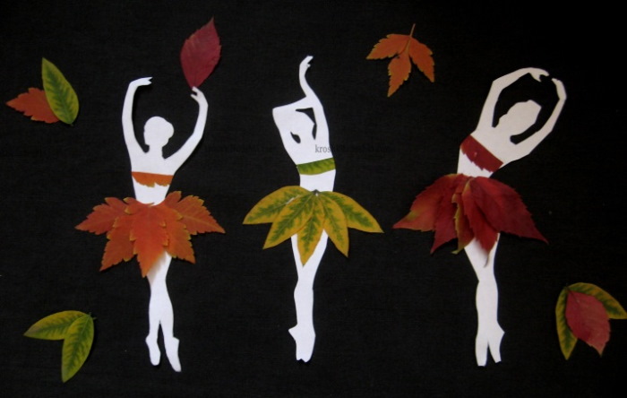Herbstblätter-Applikation: Ballerina
