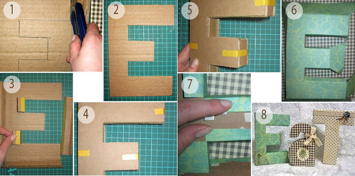 DIY 3D-Buchstaben aus Pappe