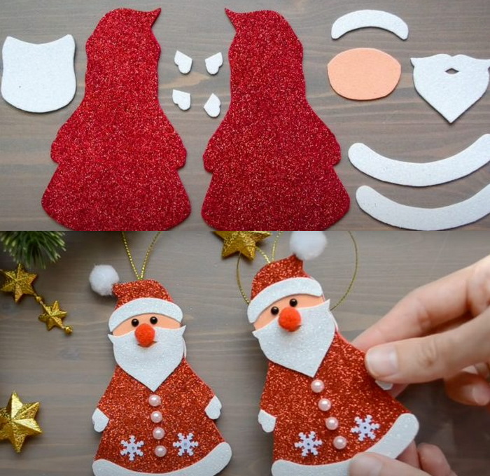 Weihnachtsmann mit eigenen Händen aus Foamiran