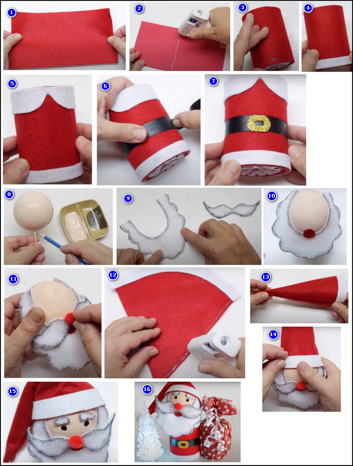 Weihnachtsmann mit eigenen Händen aus einer Flasche