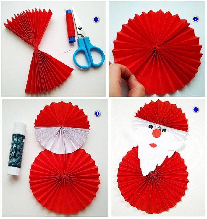 Weihnachtsmann mit eigenen Händen aus Papier
