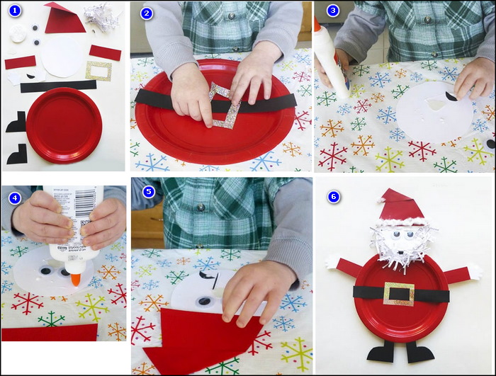 DIY Weihnachtsmann aus einem Einwegteller