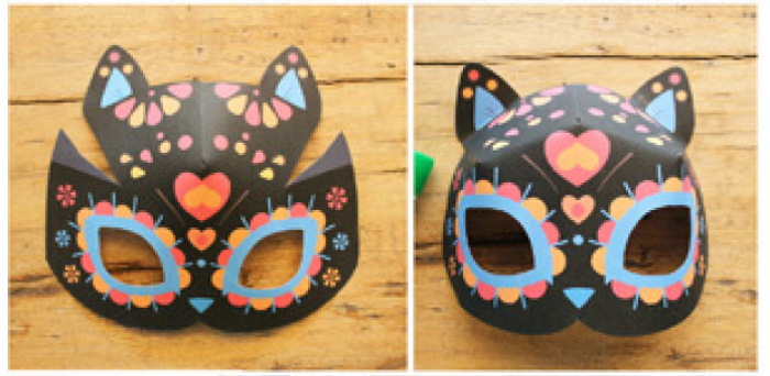 DIY-Maske für Kinder aus Papier und Pappe. Karnevals- und Theatervorlagen