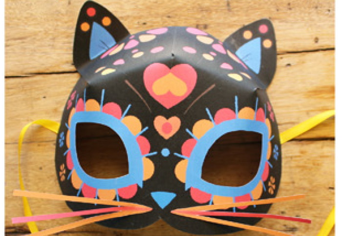 DIY-Maske für Kinder aus Papier und Pappe. Karnevals- und Theatervorlagen
