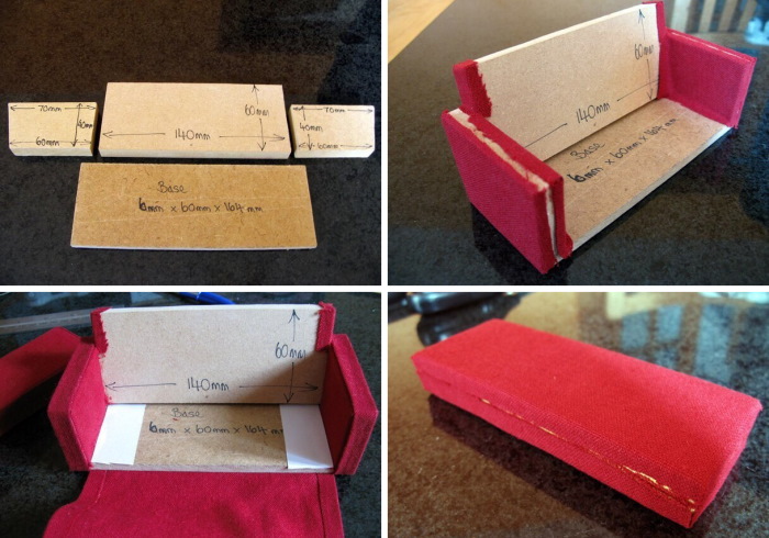 Puppenmöbel zum Selbermachen. Sofa