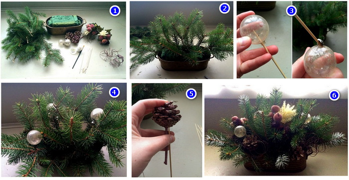DIY-Tischkompositionen für das neue Jahr. Neujahrsvase