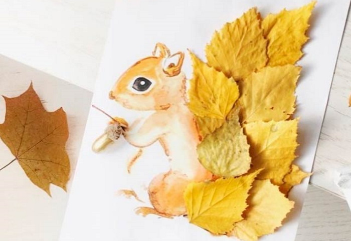 Herbstliches Papierbasteln für Kinder mit Herbstblättern