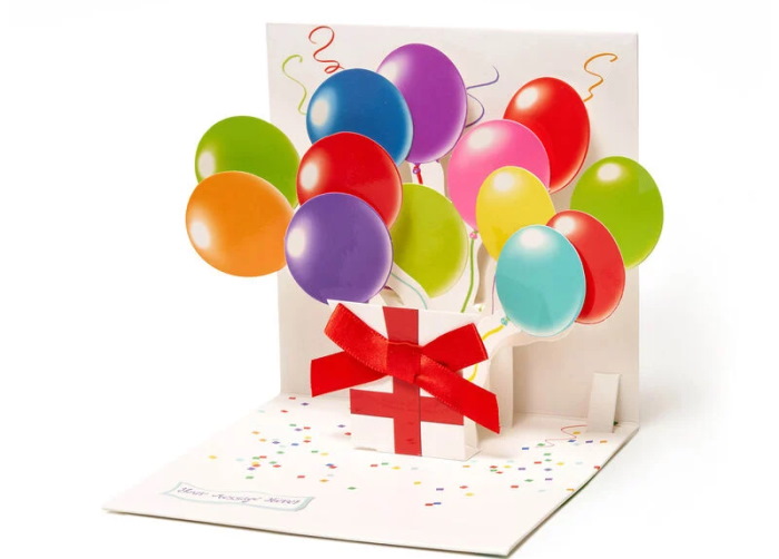Volumetrische Postkarte Ballons