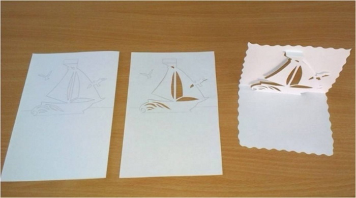 DIY 3D-Grußkarte: 3D-Blumen, Herz, Schiff, Weihnachtsbaum, Kuchen