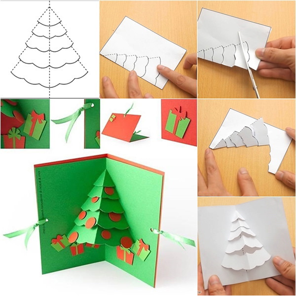 Volumetrische Weihnachtsbaumkarte, wie man Schritt für Schritt macht