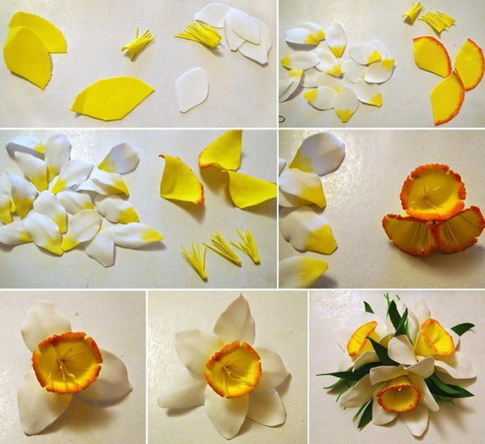 Blume aus Foamiran. Narzisse