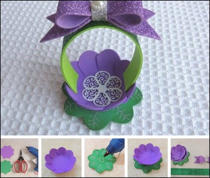 Die einfachsten Blumen aus Glitzer-Foamiran