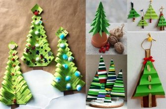 Weihnachtsbaum (Tannenbaum) Neujahrshandwerk mit eigenen Händen aus Pappe