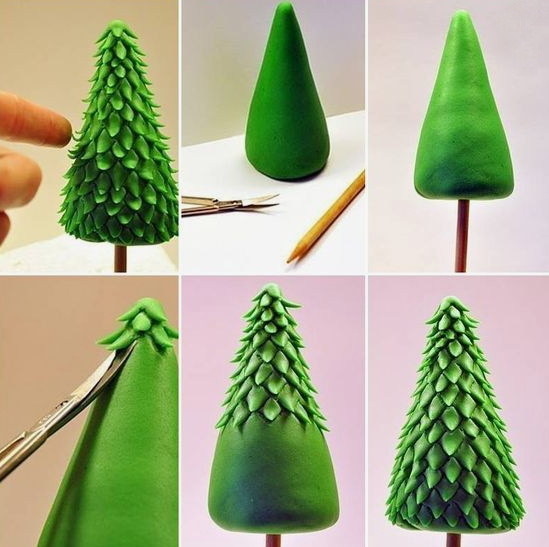 Weihnachtsbaum aus Modellierpaste