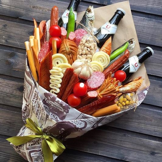 Blumenstrauß für einen Mann: essbar, Bier, ungewöhnliches Geschenk aus Essen