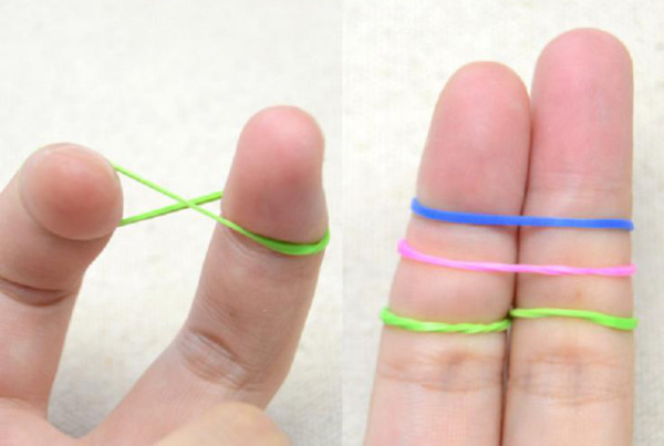 Wunderschöne Armbänder aus Gummibändern. Webmuster, wie man webt