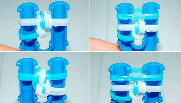 Wunderschöne Armbänder aus Gummibändern. Webmuster, wie man webt