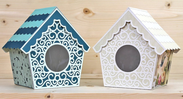 Vogelhäuschen aus Holz, Pappe und Restmaterialien mit eigenen Händen hergestellt. Zeichnungen