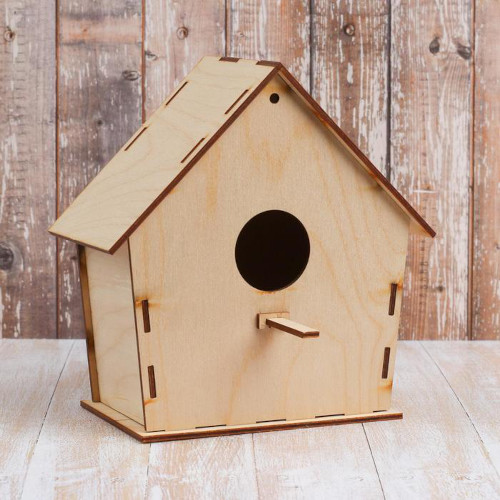 Vogelhäuschen aus Holz, Pappe und Restmaterialien mit eigenen Händen hergestellt. Zeichnungen