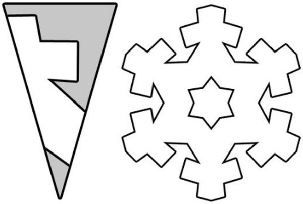 Volumetrische Papierschneeflocken zum Selbermachen – Schritt für Schritt. Schemata, Vorlagen